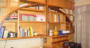 Libreria-semi arco-su misura-legno design esclusivo